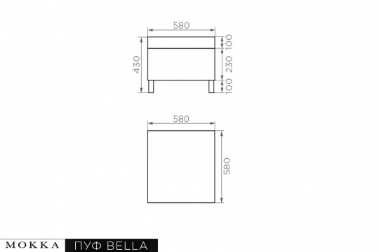 MOKKA BELLA Пуф малый, цвет соломенный - 2